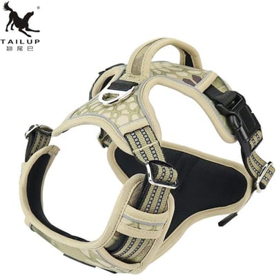 TAILUP 1000D Oxford Doek Reflecterend Huisdier Hond Tuig Service Hond Vest met Verticale Handgreep Verstelbare Hondenhalsband Voor Middelgrote Honden S