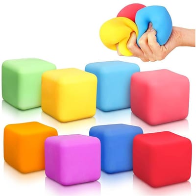 Schattige Kleur Tofu Stressballen Sensorisch Speelgoed Stressverlichting Fidget Speelgoed Knijpbare Deegbal Cadeaus voor Volwassenen Kinderen Beste Cadeau yellow