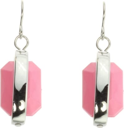 Behave - Oorhangers dames - Vintage pop - Roze - Zilverkleur - Nikkelvrij
