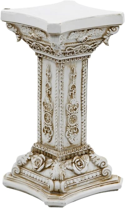 Decoratieve Zuil - Romeinse Pilaar - Huis Decoratie - Stijlvol Artistiek Ornament - Wit