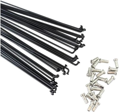 36 stks Hoge Sterkte Mountain/Racefiets 14G Spaken Zwart Kleur Fiets Stalen Spaken 170mm-300mm 14g Fiets Roestvrij Staal Spaken (253mm)