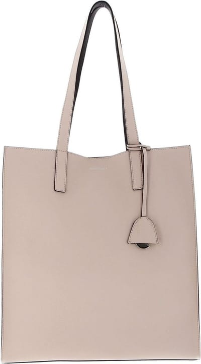 COCCINELLE Leren Schoudertas Easy Shopping Handbag Double Grained Leather Creamy Pin / Dark Br Roze