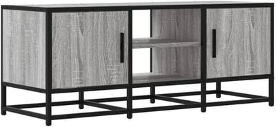 TV-meubel Urbanhome Sonoma Grey – Industrieel Lowboard met Opbergruimte, Metalen Frame, Robuust Hout, Voor Woonkamer en Slaapkamer, 100 cm