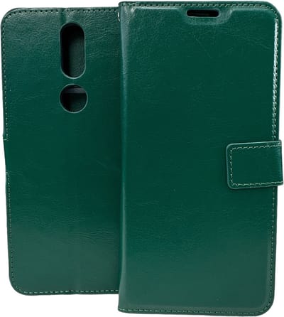 Portemonnee Book Case Hoesje Geschikt voor: Nokia 2.4 - Groen