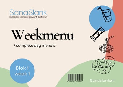Sanaslank Weekpakket Blok 1 – 7-Dagen Dieetbox – Maaltijdvervangers & Snacks – Eiwitrijk & Low Carb