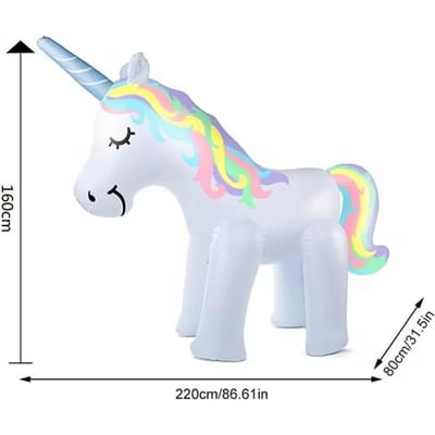 Kinderen Zomer Reuze Opblaasbare Eenhoorn Waterspuit Zwembad Speelgoed Zwemband Staand Buiten Fontein Strandfeest Decoratie Accessoires white