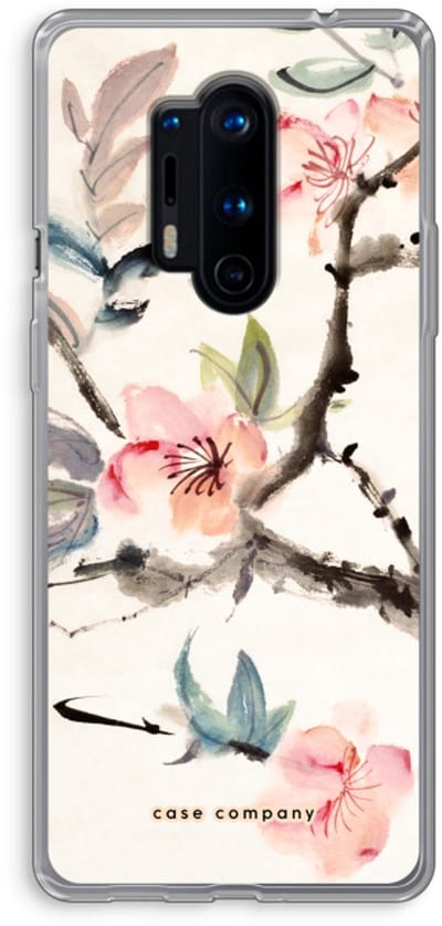 Case Company® - Hoesje geschikt voor OnePlus 8 Pro hoesje - Japanse bloemen - Soft Cover Telefoonhoesje - Bescherming aan alle Kanten en Schermrand