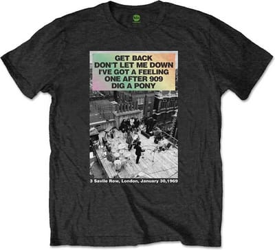 The Beatles - Rooftop Songs Gradient Heren T-shirt - M - Zwart