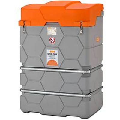 Opslagtank voor afgewerkte olie CUBE, Kant-en-klare installatie, B 1200 x D 1150 x H 1800 mm 2500 l, met vuilzeef & opvangbak