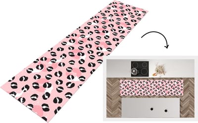 Keukenloper - Loper keuken - Panterprint - Deren - Design - Roze - 200x50 cm - Keukenloper vinyl