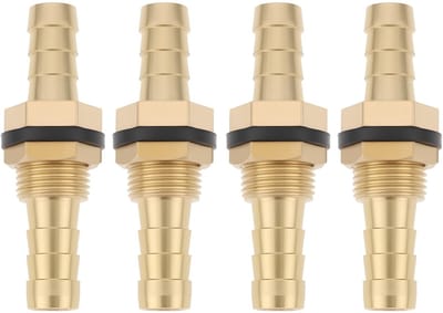 Dailygoods- Schotfitting 8mm - 4 Stuks - Messing - Siliconen Ringen - Duurzaam - Corrosiebestendig - Eenvoudige Installatie - Brandstoffitting