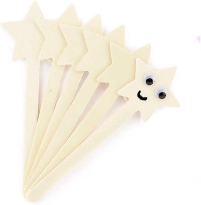 Houten knutselsterren - Decoratie figuren - Creatief knutselen - Natuurlijk materiaal - 6 stuks - Houtkleur