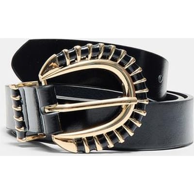 Stradivarius Riem met gevlochten gesp  Zwart 70