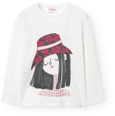 Boboli Stretch Knit T-shirt Met Lange Mouwen Wit 4 Years Meisjes