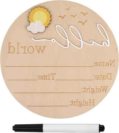 Houten Welkom Baby Naambord voor Pasgeborenen - Geboorteaankondiging, Babyshower Fotoprops en Kinderkamer Decoratie