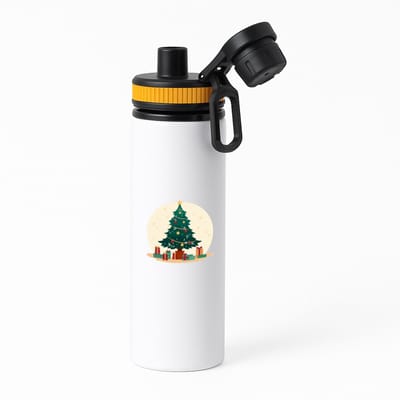 Hacebo® - Kerst kerstboom waterfles met draaidop oranje - Kerstmis - Kerst beker - winter - kerst - christmas - kerst cadeau - water fles - 850ML