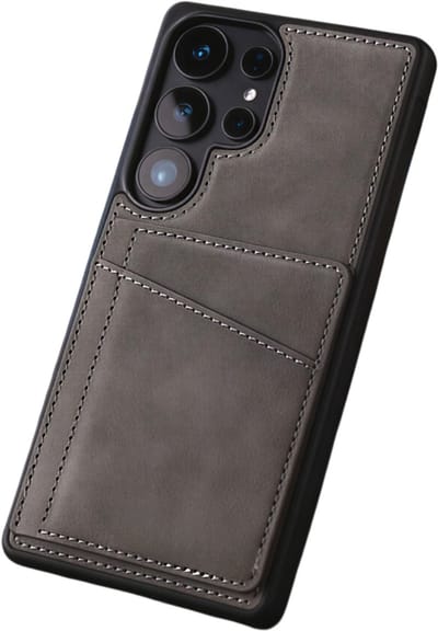 Premium Leren Telefoonhoesje met Kaartsleuven en Portemonnee Functie – Geschikt voor Samsung Galaxy S25 Wallet Case voor Optimale Bescherming-Grijs