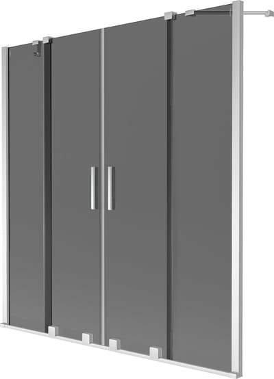 Mexen Velar Duo badwand zichtbaar schuifbaar 2-panelen 140 x 150 , grafiet, chroom - 896-140-000-42-01