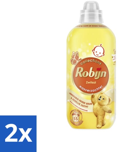 2 x Robijn – Wasverzachter – Zwitsal – 1,1 L - Wasverzachter - Wasgeur - Zwitsal - Vezelbescherming - Slijtagevermindering