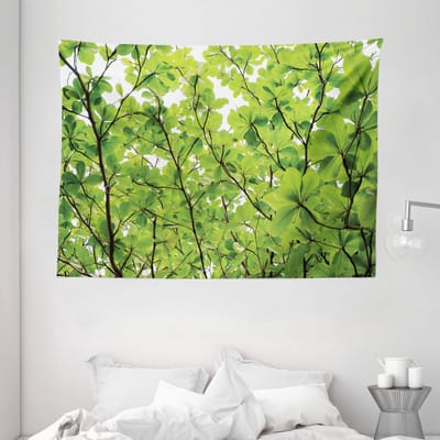 ABAKUHAUS Bladwandtapijt, Frisse Zomerbladeren, 150 x 110 cm, Groen