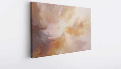 Saammp Canvas Schilderij - Minimalistisch - Beige - Abstracte wanddecoratie - 40x30 - Foto op canvas - Wanddecoratie - Muurdecoratie Woonkamer - Kantoor Decoratie