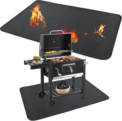 Famanu - Vuurvaste onderlaag: grillmat, vloerbescherming, grote hittebeschermingsmat, vloerbeschermingsmat, vuurplaatmat, outdoor, BBQmat, grillmatten voor gasgrill, houtskoolgrill, open haarden 76 x 122