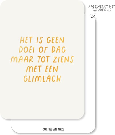 Kaart Doei of Dag - 10 stuks - A6 - Kaartenset - Afscheid collega kaart- Goudfolie - Nieuwe baan