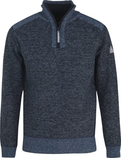 BJØRNSON Thymo Fijn Gebreide Pullover Heren - Fleece Gevoerd - Maat 3XL - Blauw