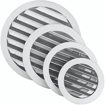 Rond ventilatierooster 125 mm - Hoogwaardig gegoten aluminium met insectennet - Weerbestendig voor binnen en buiten