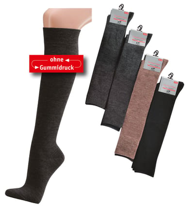Wollen kousen – 2 paar – naadloos en zonder elastiek – kleur zwart - maat 43/46