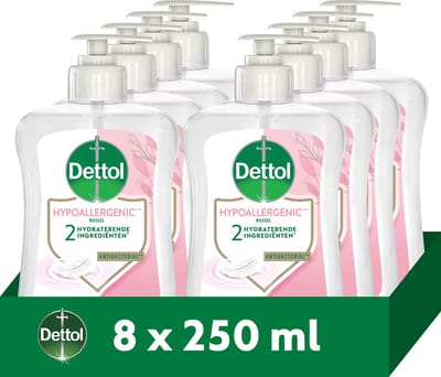 Dettol Handzeep Hypoallergenic 250ml - 8 stuks - Voordeelverpakking