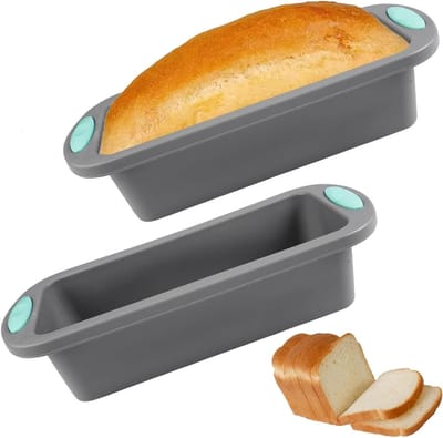 Set van 2 Siliconen Bakvormen, Hittebestendig en Antikleef, Ideaal voor Brood en Cake Bakken, Makkelijk te Ontmallen