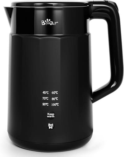 Elektrische Waterkoker - Snel Water Koken - Dranken Bereiden - 6 Temperatuurstanden - 17 Liter - Zwart