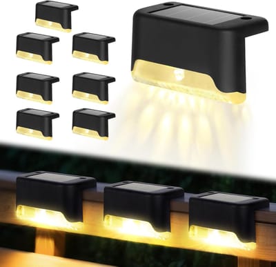 Daity 8-Pack - Solar Deck Lights - waterdichte LED-buitenverlichting voor trappen - treden - hekken - leuningen en paden