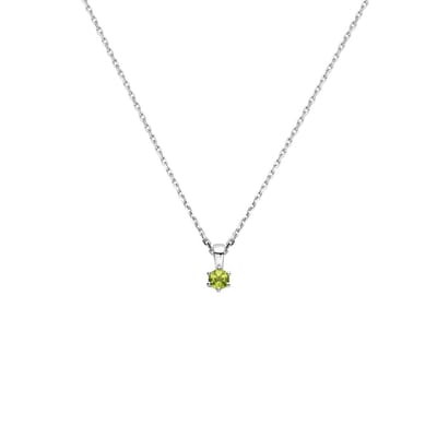Collier Met Geboortesteen 41 + 4 Cm Zilver Gerhodineerd