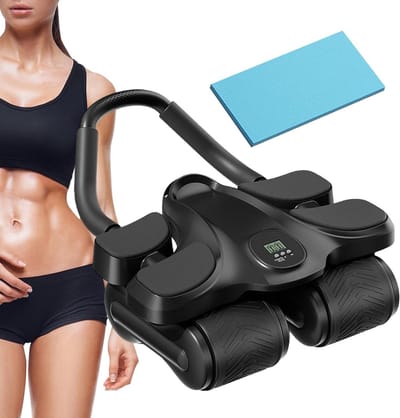 Buikspierwiel - Core Trainer - Krachtige Kern - Automatische Terugslag - 36 x 22 cm - Zwart