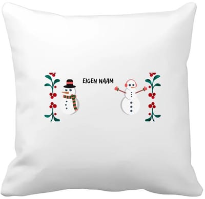 Akyol - kerst sneeuwpoppen met eigen naam Kussen hoes - Kerstmis - kerst beker - winter - kerst - christmas - kerst cadeau - 40 bij 40 cm