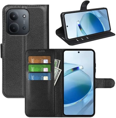 MobyDefend Hoesje - Geschikt voor Xiaomi Redmi 15C 5G - Kunstleren Wallet Book Case (Sluiting Voorkant) - Zwart