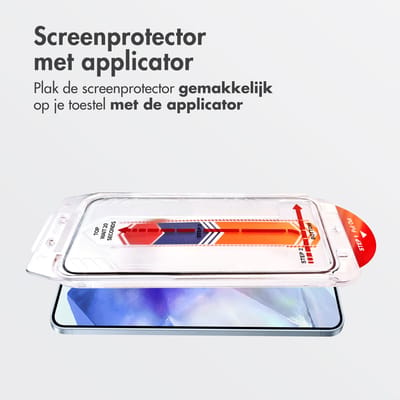 Accezz Screen Protector - Geschikt voor Samsung Galaxy A55 (5G) - Glas Screenprotector met Anti-dust Applicator