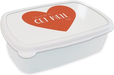 Broodtrommel Wit - Lunchbox - Brooddoos - Beterschap - Spreuken - Wit - Knuffel - 18x12x6 cm - Volwassenen