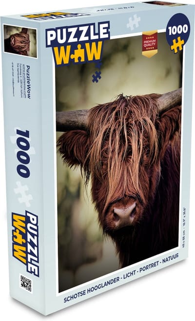 Puzzel Schotse hooglander - Licht - Portret - Natuur - Legpuzzel - Puzzel 1000 stukjes volwassenen