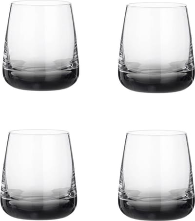 Broste Copenhagen Smoke collectie set van 4 water glazen handgeblazen in geschenkverpakking - 35 cl