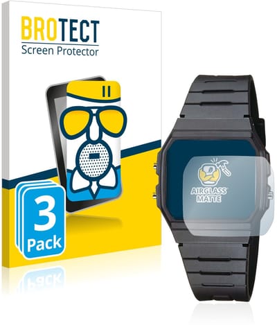 BROTECT - Screenprotector voor Casio Collection Unisex F-91W - Folie Beschermfolie Beschermglas matte 3 Stuks