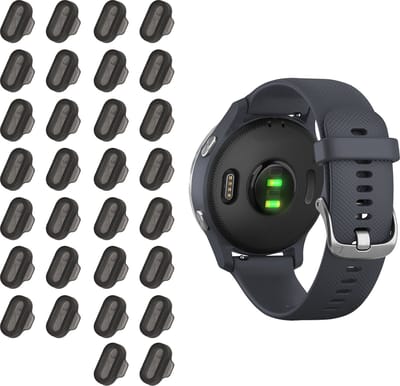 kwmobile 30x anti-stofplug geschikt voor Garmin Venu / Forerunner / Vivomove / Fenix - Anti dust plug voor oplaadpoort - Afdekking in zwart