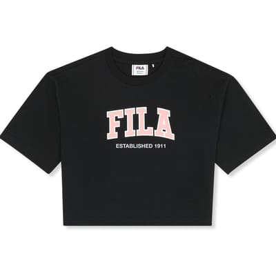 FILA Rifredi Boxy Cropped Graphic T-shirt Black Taglia: 134/140 | Camicie Outlet | kids | Nero