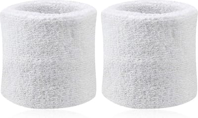 Ecorare - Zweetbandjes pols - 2 stuks - Wit - Unisex design - Ideale pasvorm - Zweetband polsen