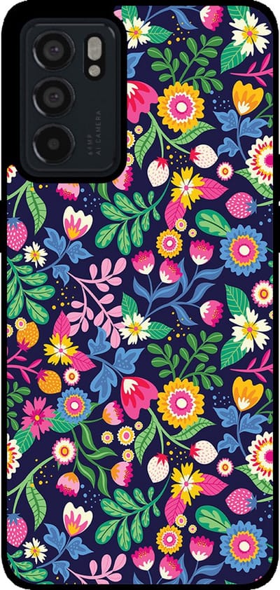 Smartphonica Telefoonhoesje Geschikt voor Oppo Reno6 5G met bloemen opdruk - TPU backcover case flower design geschikt voor Oppo Reno6 5G