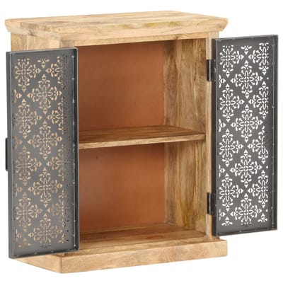 vidaXL - Dressoir - met - stalen - deuren - 60x35x75 - cm - massief - mangohout