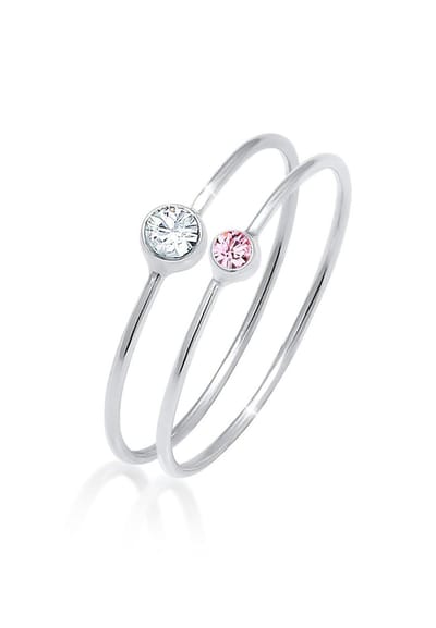 Elli - Ring - Dames Set Elegant Basis met Kristallen in 925 Sterling Zilver - Dames