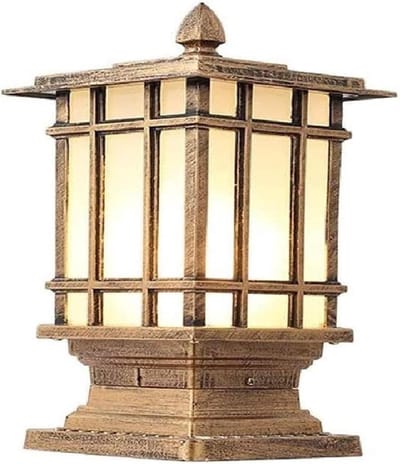 Buitenlantaarn LED - Tuinlamp Paal - Terras Verlichten - Corrosiebestendig Aluminium - 15x34 cm - Brons
